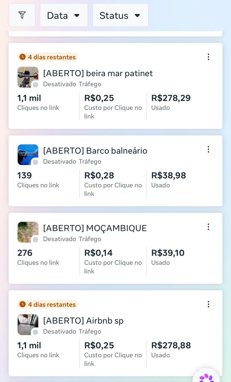 Gerenciador de anúncios: campanhas com custo por clique a partir de R$0,14
